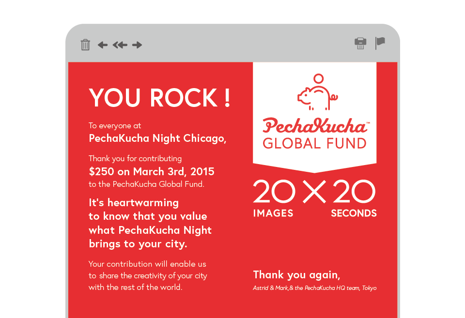 PechaKucha Night - Sample Application of Custom Icon for PK Global Fund