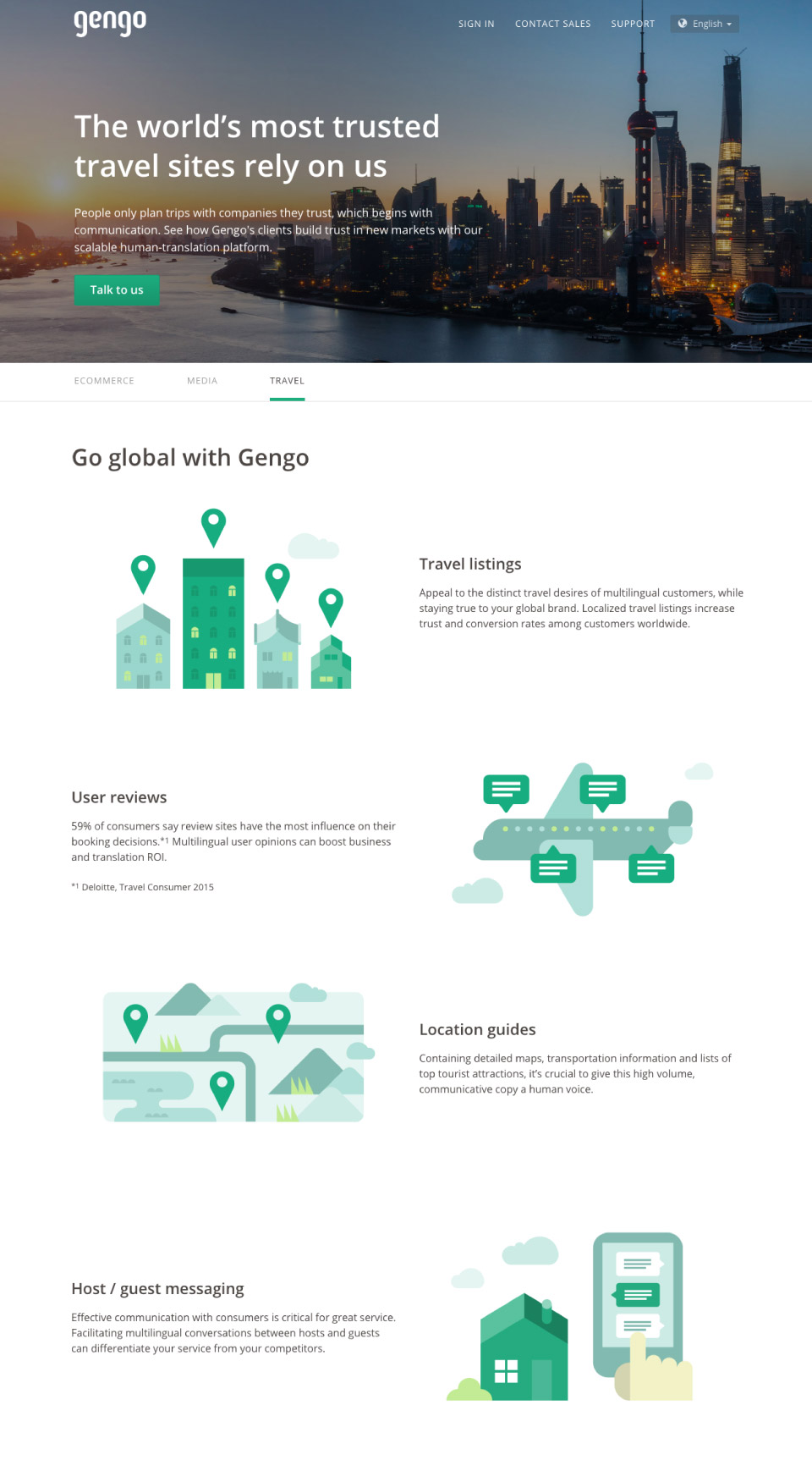 gengo japan human translation service - website icon spot illustrations