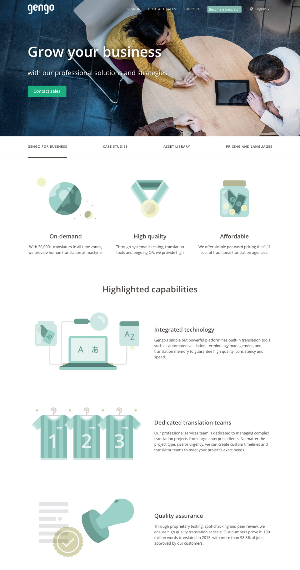 gengo japan human translation service - website icon spot illustrations