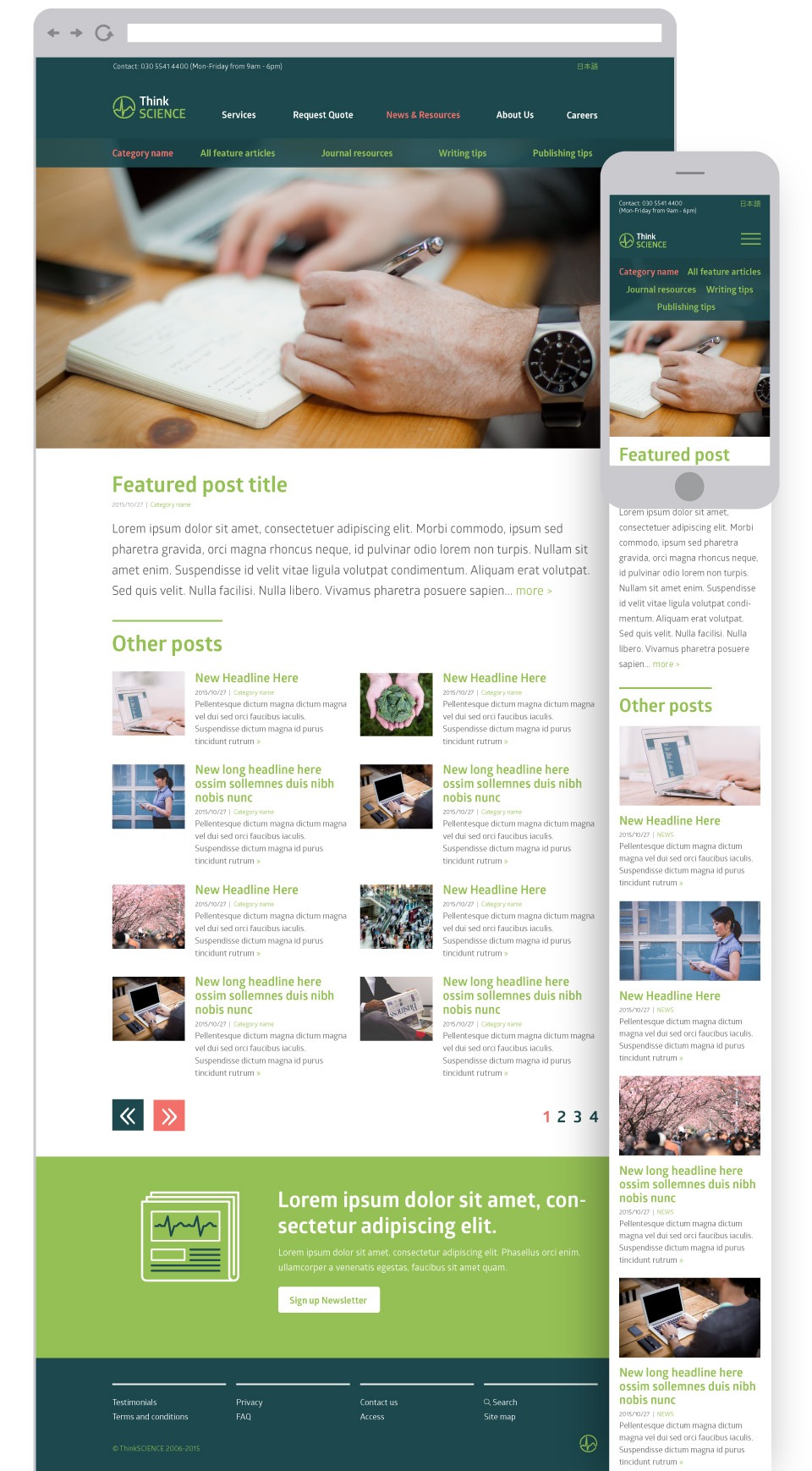 ThinkSCIENCE - expert translation and editing - logo, identity, illustration, website and print design