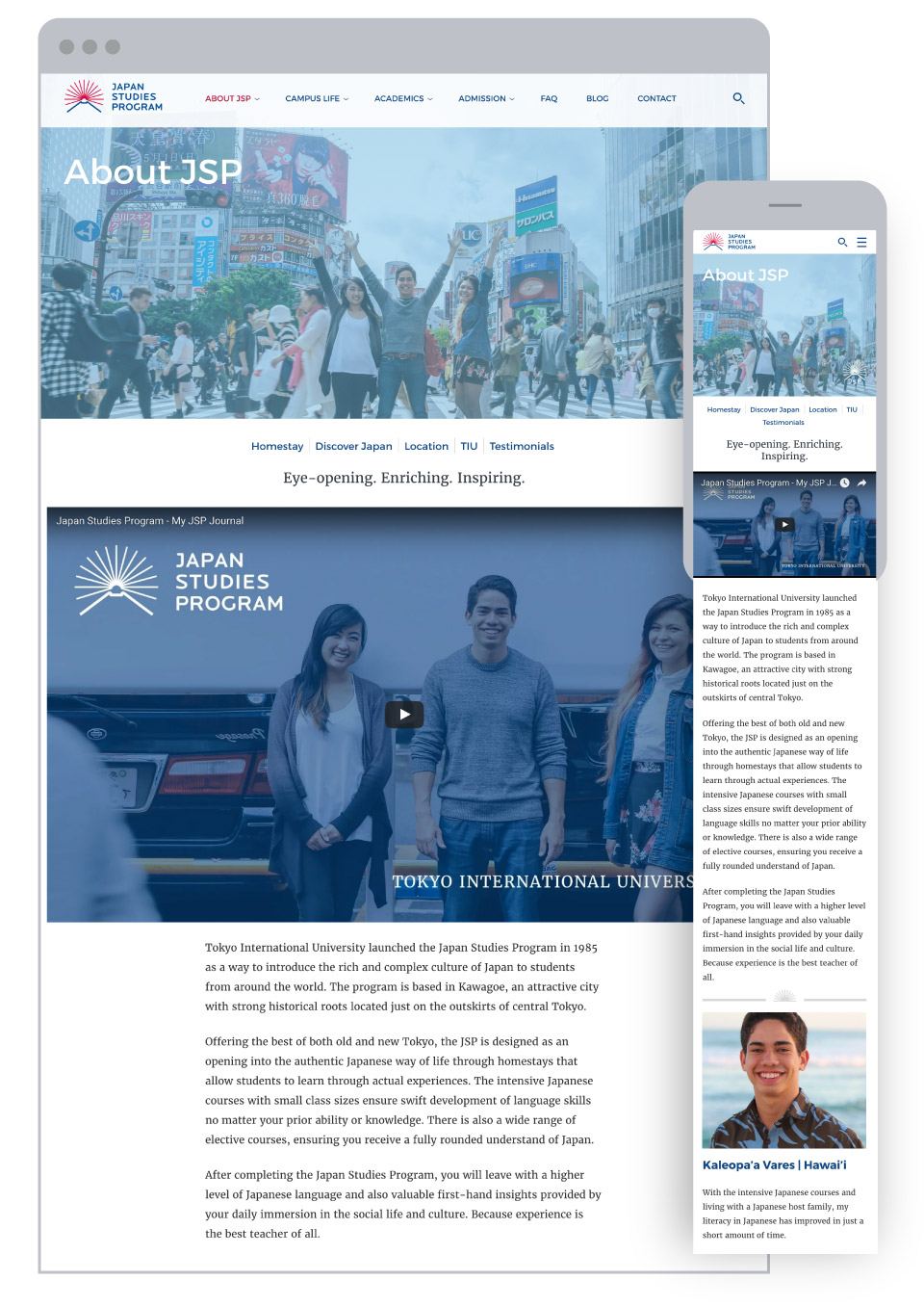 Japan Studies Program for Tokyo International University - About JSP Page with video