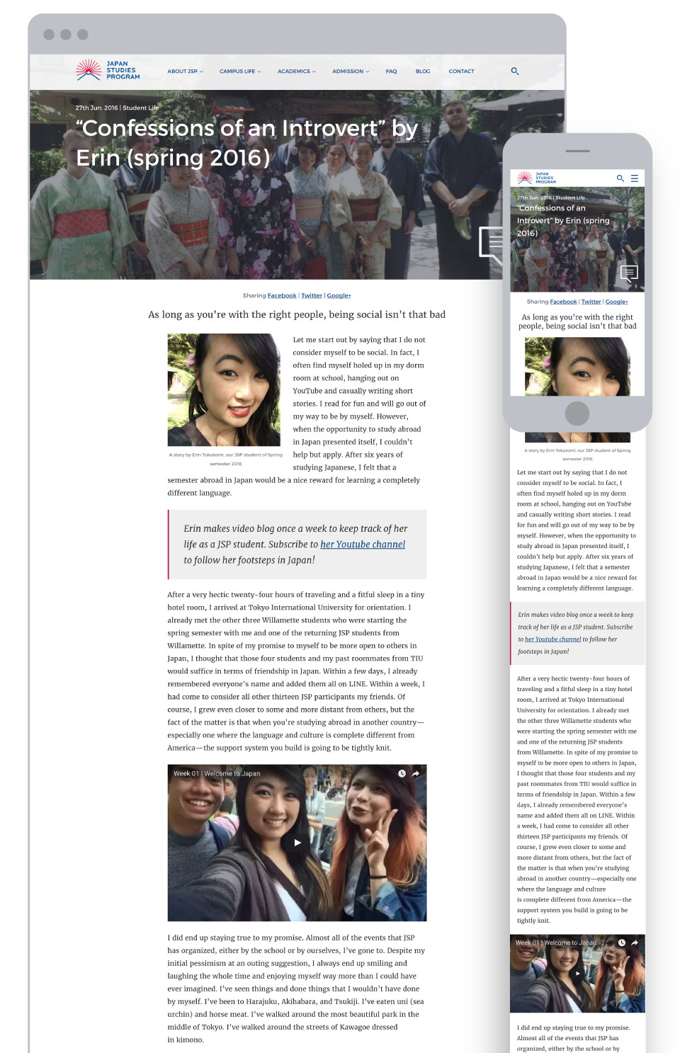 Japan Studies Program for Tokyo International University - Blog Article Page
