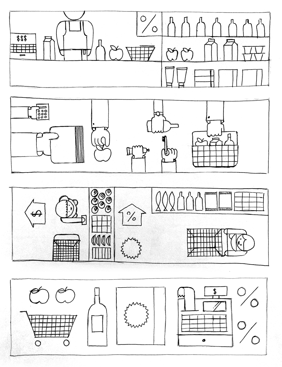 Think with Google - APAC - illustration concept sketches