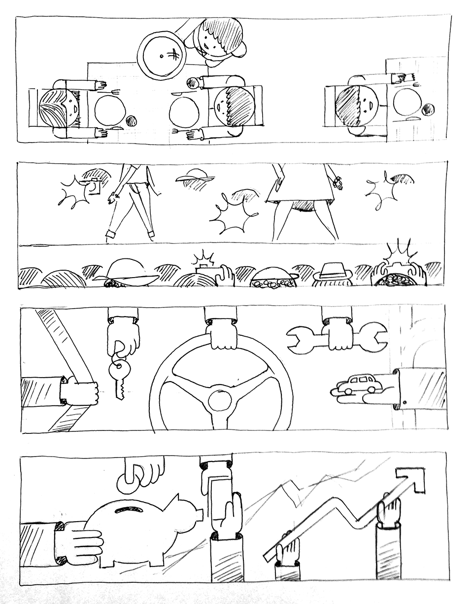 Think with Google - APAC - illustration concept sketches