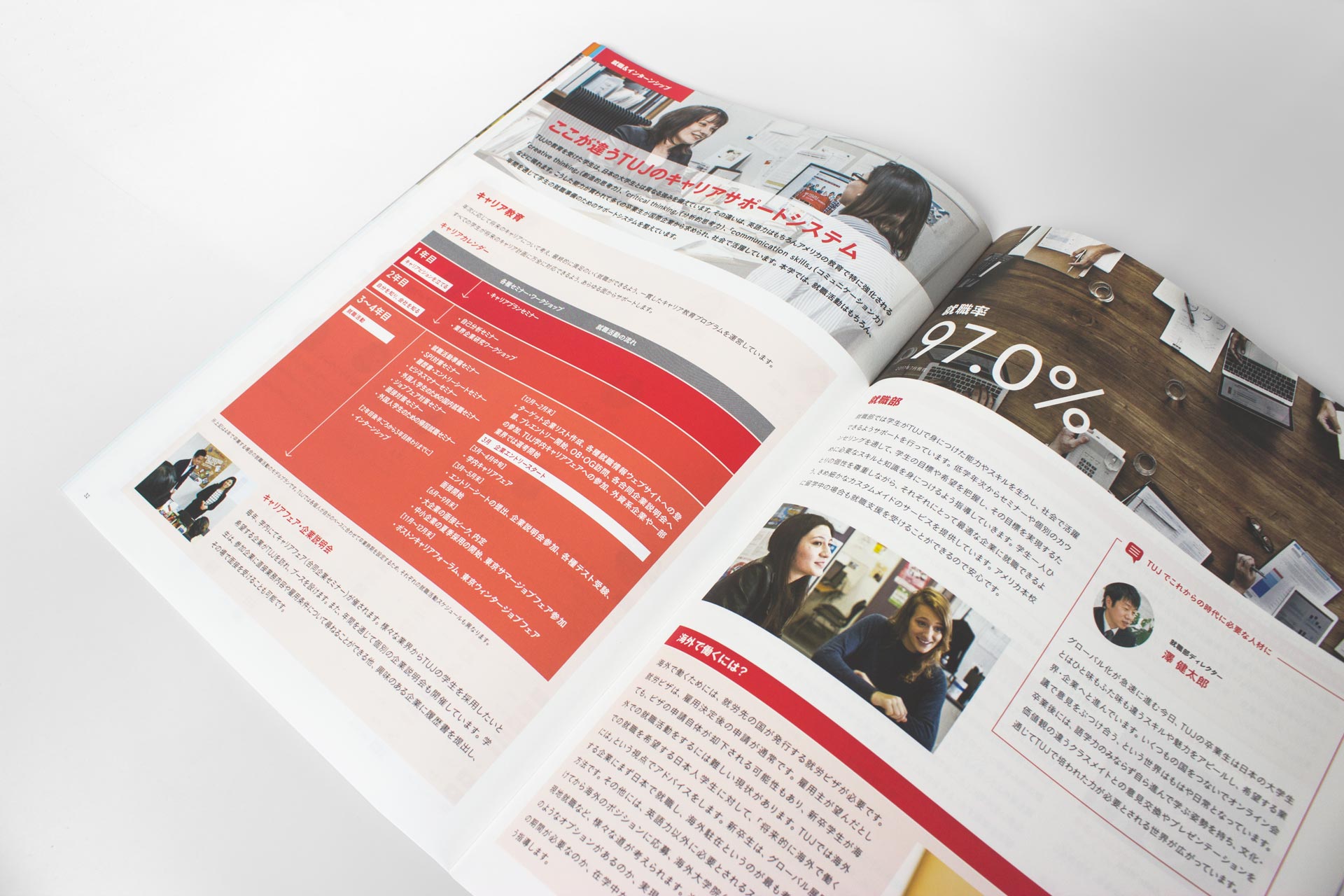 Temple University Japan in Tokyo - English Japanese Undergraduate Brochures - Print Layout Design Illustration