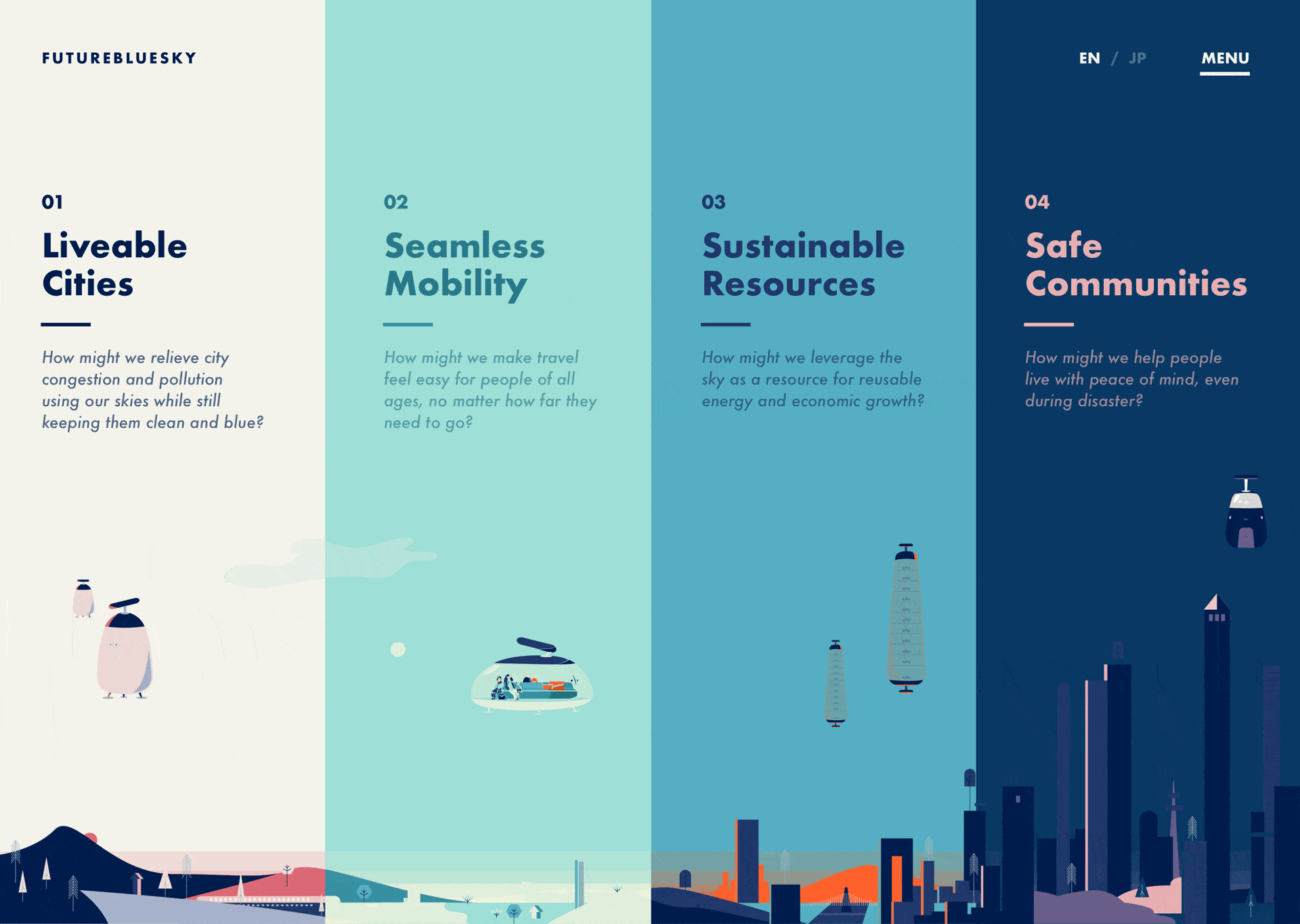 Future Blue Sky web app experience for JAXA (the Japan Aerospace Exploration Agency)
