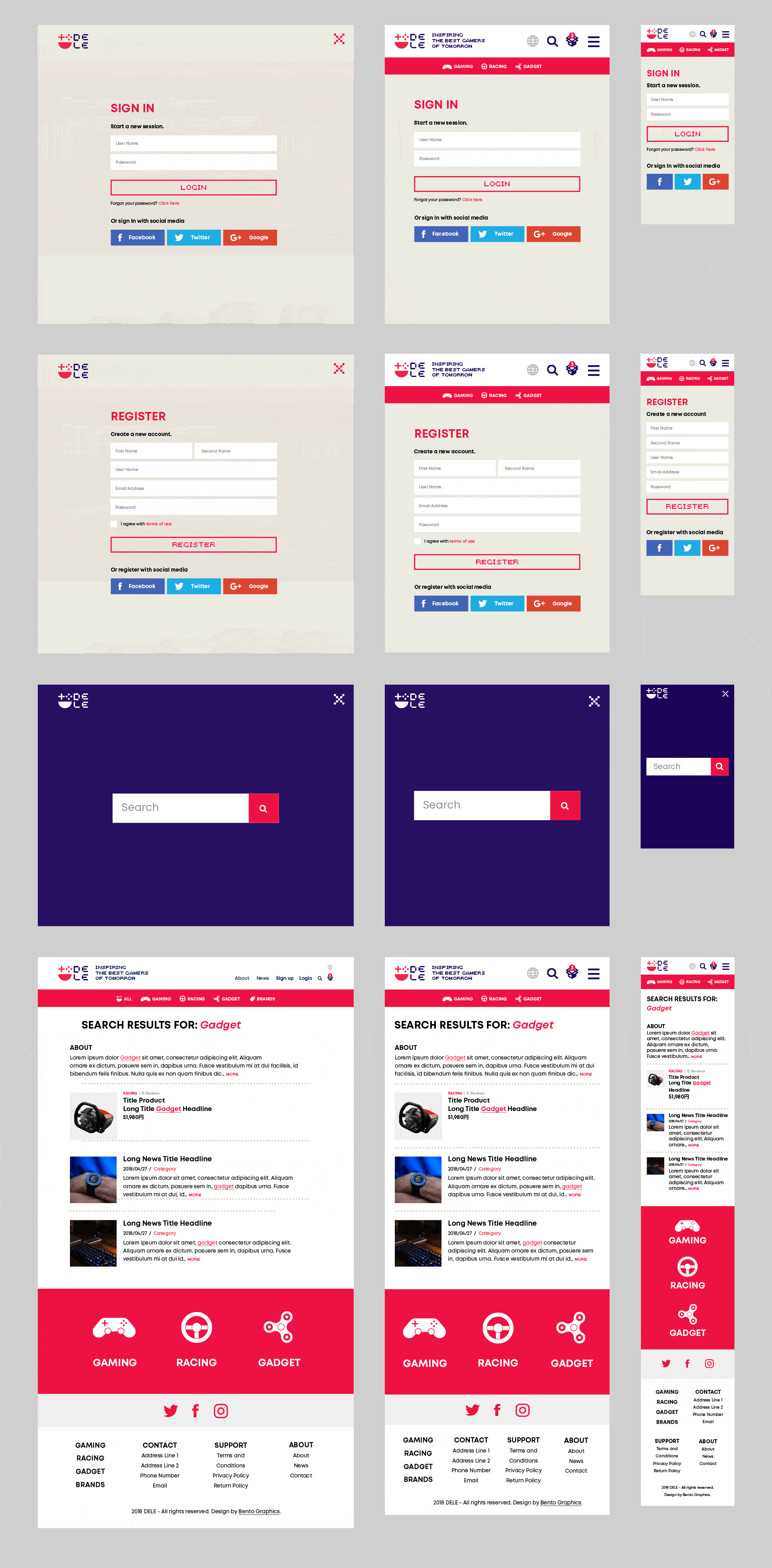 DELE - Gaming Accessory Retailer - Branding, Identity Design, Illustration, UI/UX design and print