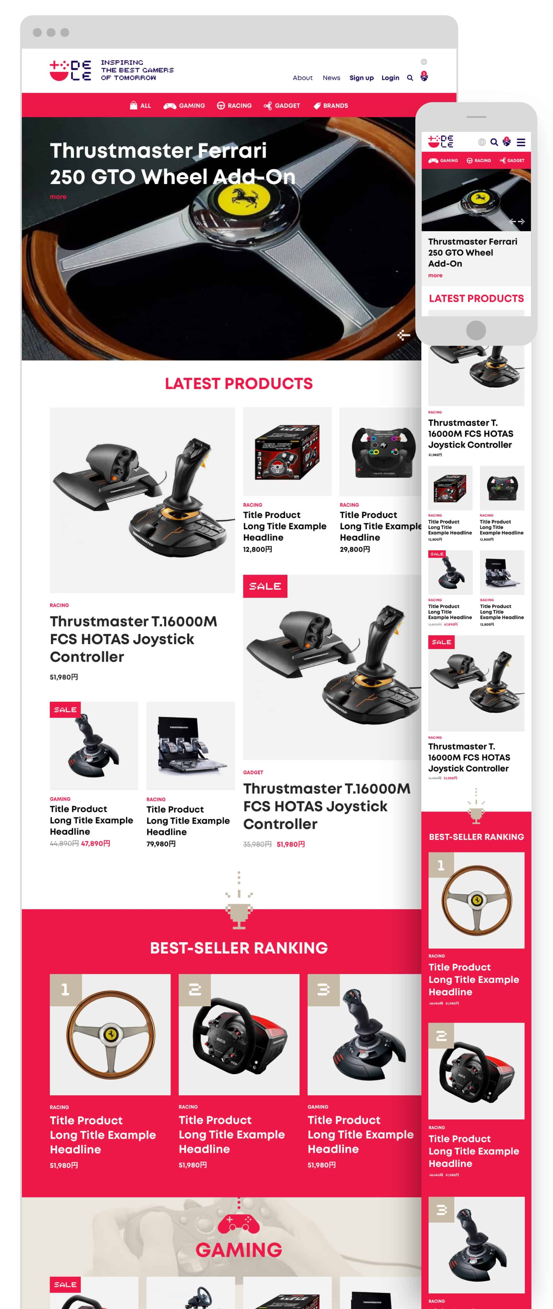 DELE - Gaming Accessory Retailer - Branding, Identity Design, Illustration, UI/UX design and print