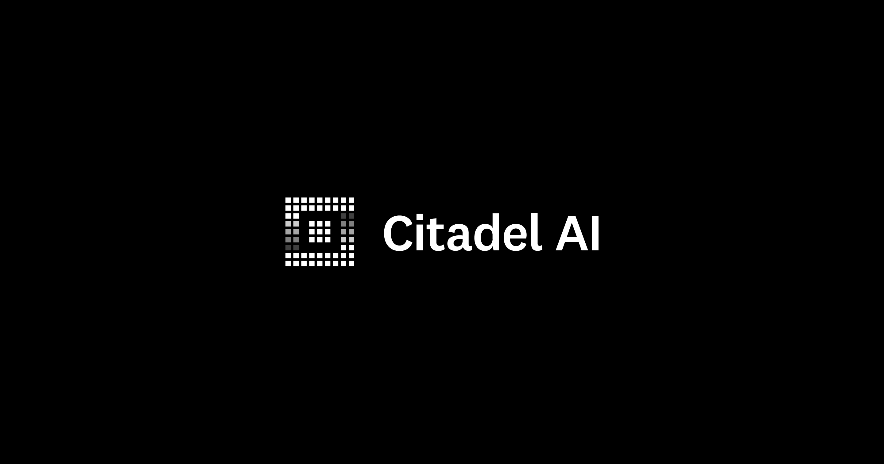 The grid-based 'Citadel AI' logomark was designed of "data blocks". It was inspired by a continous cycle of monitoring and data sanitation, protecting the core data in the center.