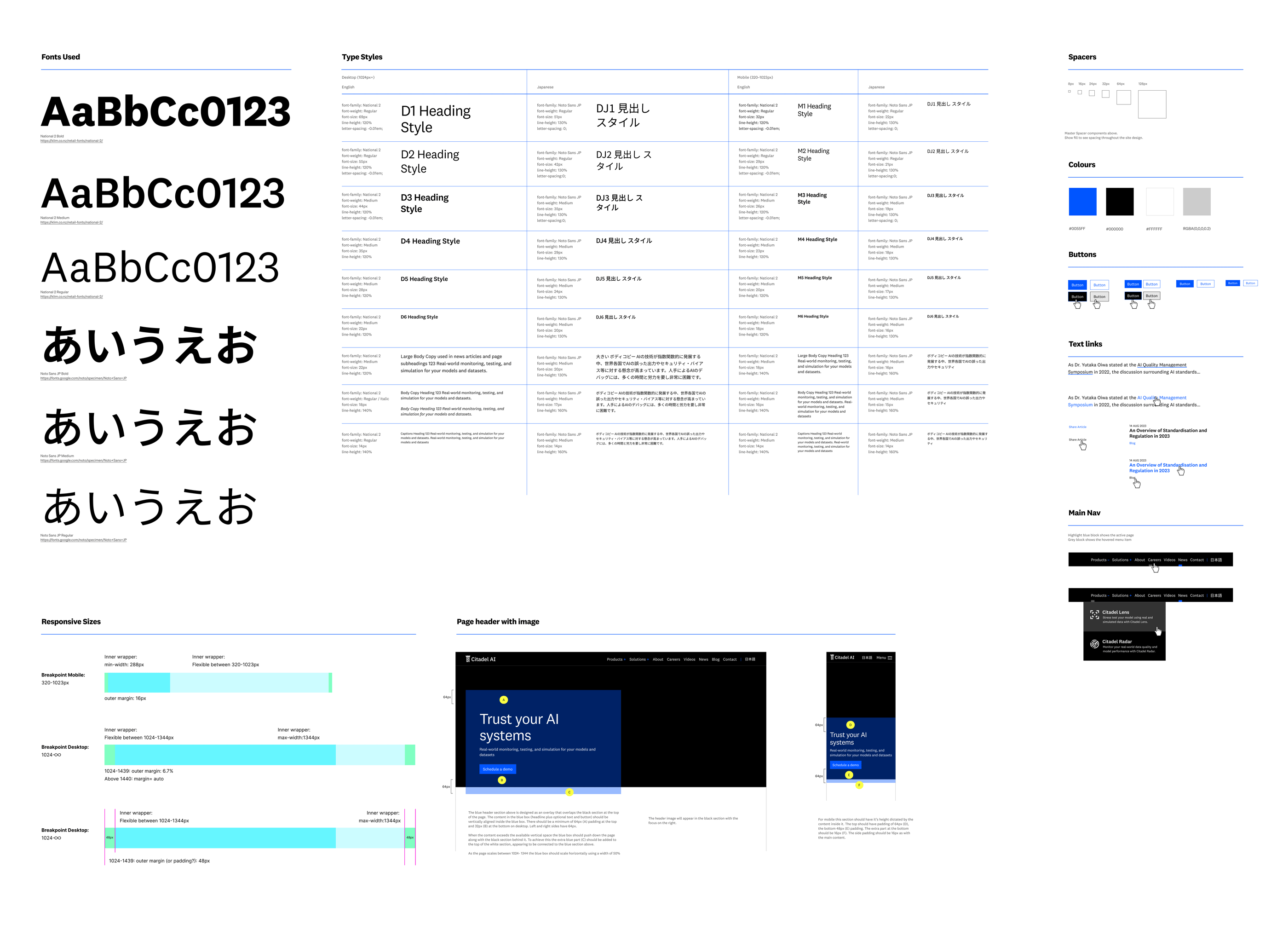 Citadel AI - Digital Style Guide and Typography Presets for UI/UX Design.