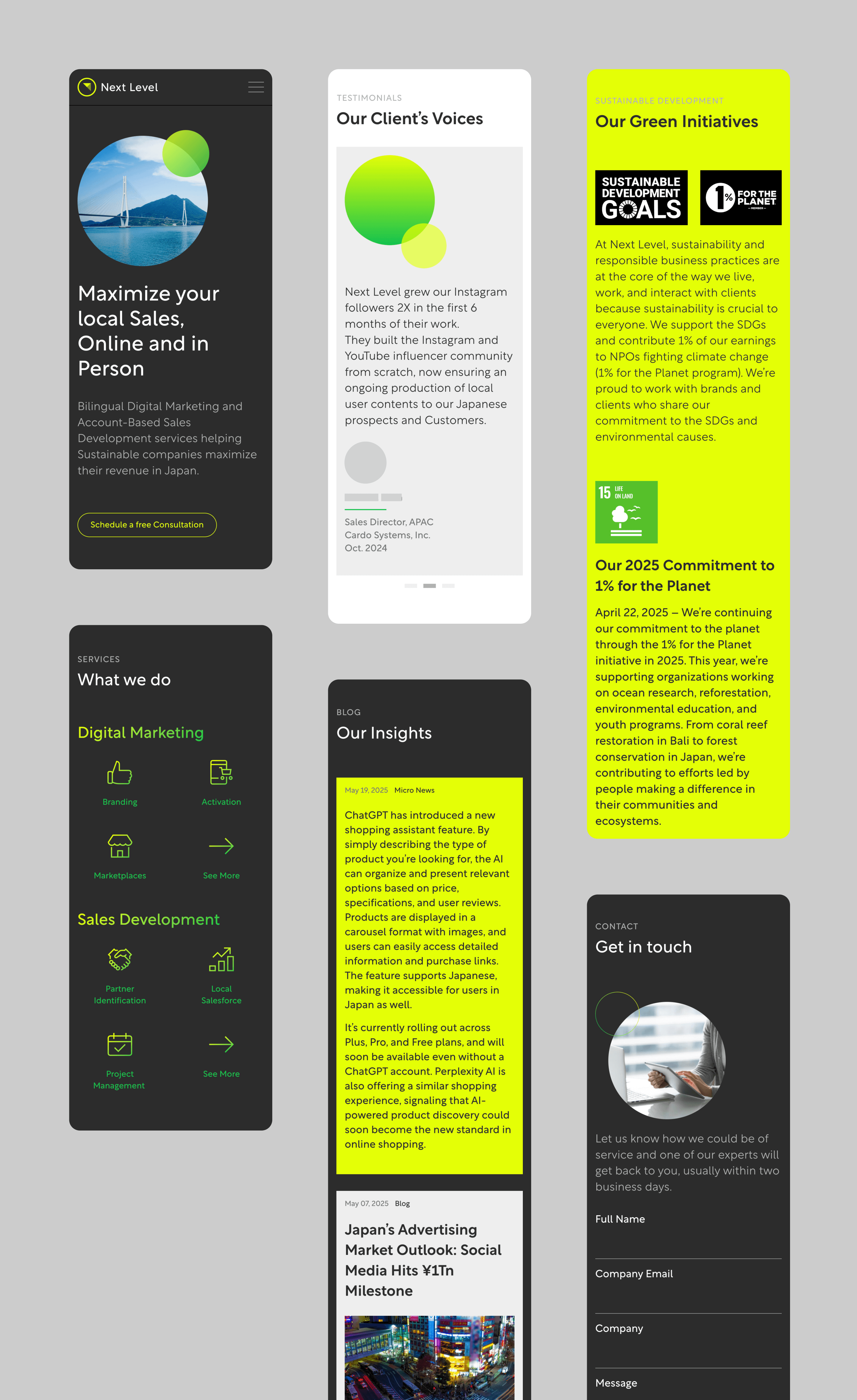 Next Level Japan - Branding, Visual Identity, UI/UX Design, Website Development