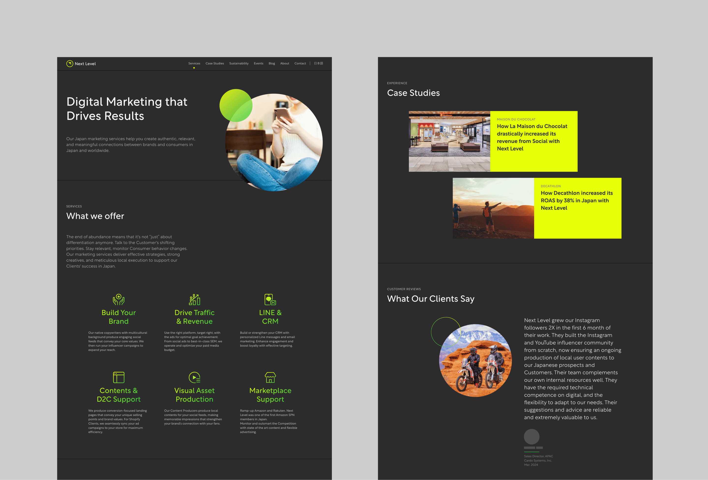 Next Level Japan - Branding, Visual Identity, UI/UX Design, Website Development