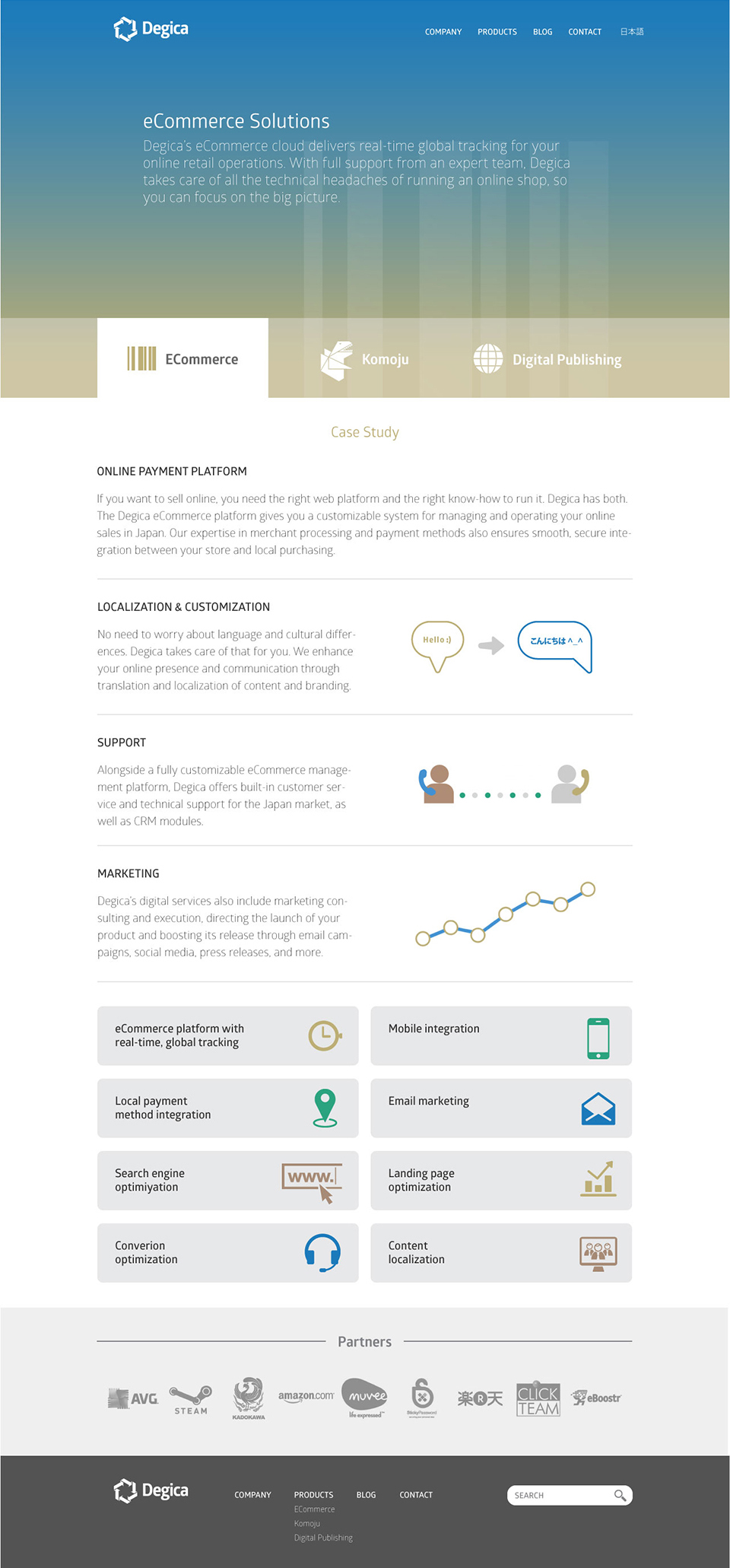 Degica - We make Japan simple - Website Interface Design